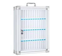 Mobile Phone Locker Mobile Phone Storage Box Acrylic Mobile Phone Holder Desktop Storage Box Wall Mounted，Aluminium Alloy Mobile Phone Locker Box with Key, 48 Wall-Mounted Storage Case, Port