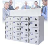 Mobile Phone Locking Storage Cabinet Wall-Mounted Cell Phone Locker with Keys 12-Slot Secure Phone for Schools Offices and Public Spaces