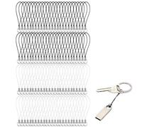 Mobile Phone Loops, Pack of 100, Black - DIY Mobile Phone Pendant with Metal Loop for Key Chains, Jewellery & More - Elastic Mobile Phone Loops Made of Durable Polyester - Practical Z