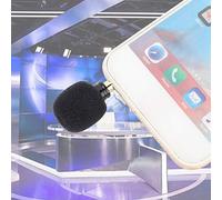 Mobile Phone Microphone, 3.5mm Black Portable Mini Wireless Microphone Wireless Mini for Mobile Phone Recording (Three Poles)