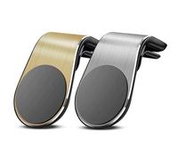 Mobile Phone Navigation Magnetic Bracket, Universal L Type 360° Rotatable Car Phone Mount, Magnet Car Cellphone Holder, Air Vent Strong Magnet Phone Car Mount for Any Smartphone(Yellow+sliver)