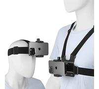 Mobile Phone POV/VLOG Chest Strap Mount Harness and Head Strap Holder Kit, Compatible with iPhone, Samsung, GoPro Hero12,11,9,8, OSMO Action, AKASO, Action Camera and Cell Phone Video Shoot