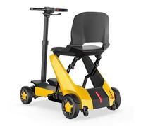 Mobile Phone Remote Control Foldable Intelligent Ultra-Light Aluminum Alloy Electric Four-Wheeled Scooter for the Elderly Can Be Taken on Airplanes Yellow