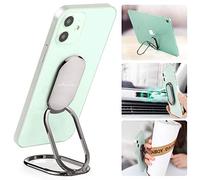 Mobile Phone Ring Holder Finger Kickstand 360°Rotation Cellphone Grip Foldable Phone Stand for Desk Compatible with iPhone iPad Smartphones Tablets (w/Universal Magnetic Car Mount)