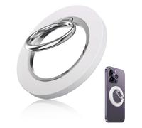 Mobile Phone Ring Holder, Mobile Phone Finger Holder Grip Magnetic Finger Holder Smartphone Ring Holder Stand Ring Mobile Phone Holder Magnetic White Robust Hold Flexible Angle Strong Magnet Pack of 1