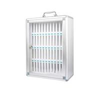 Mobile Phone Safe Deposit Box Aluminum Alloy Mobile Phone Locker Mobile Phone Storage Cabinet,with Door Lock and Key,can be Carried,with Digital Stickers,Suitable for School Restaurant Factory Office(