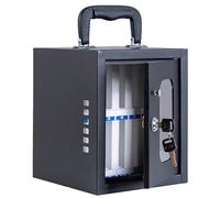 Mobile Phone Safe Deposit Box Wall-Mounted Steel Cabinet with Combination & Key Lock Portable 2-Way Use 36-Bit Secure Storage for Phones & Valuables (Black)