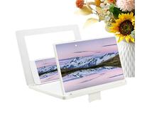 Mobile Phone Screen Amplifier - 12 Inch - 3D HD Projector Magnifier with Mirror, Foldable Stand, Adjustable Angle for Movies, Videos, Television, Games, All Smartphones, p