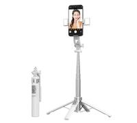 Mobile Phone Selfie Stick, The Selfie Stick can be Extended to Four Corners, with a Fill Light (Detachable), 3-Color 9-Position (White, Stainless Steel Tube Double lamp)