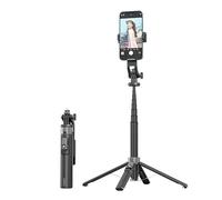 Mobile Phone Selfie Stick, The Selfie Stick can be Extended to Four Corners, with a Fill Light (Detachable), 3-Color 9-Position (Black, The Aluminum Alloy Tube has no lamp)