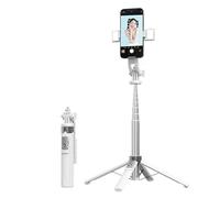 Mobile Phone Selfie Stick, The Selfie Stick can be Extended to Four Corners, with a Fill Light (Detachable), 3-Color 9-Position (White, Aluminum Alloy Tube Double Lamps)