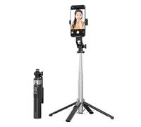 Mobile Phone Selfie Stick, The Selfie Stick can be Extended to Four Corners, with a Fill Light (Detachable), 3-Color 9-Position (Black, The Stainless Steel Pipe has no lamp)