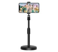 Mobile Phone Stand, 360-Degree Rotating Desktop Mobile Phone Stand, Height Adjustable from 9.44 Inches to 12.99 Inches, Suitable for Live Streaming and Office Work, with Excellent Compatibility black