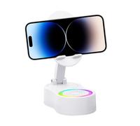 Mobile Phone Stand with Speaker - Inductive Audio Base for Phone with Light - Sound Base for Tablet Recording Bedroom Live Streaming Watch Movies