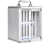 Mobile Phone Storage Aluminium mobile phone cabinet with transparent lock Wall-mountable and portable Suitable for use in enterprises schools factories(12-bit)