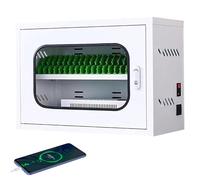 Mobile Phone Storage Box with Universal Wheels, Lockable Magnetic Door, USB Charging Station, Display Light, Overheating Protection, Ideal for Classrooms and Factories, 40 Cell Capacity