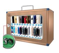 Mobile Phone Storage Cabinet, Wall Mounted Safe with Code Lock, Stainless Steel Management Box for Schools & Offices, Portable Employee Locker System (16 Slots)