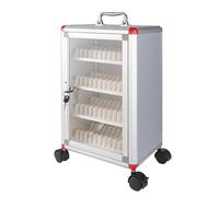 Mobile Phone Storage Cabinet with Lock, 48/60/72 Slots Aluminum Alloy Cell Phone Locker Box, Wall Mountable, 360° Wheels for School, Office, and Meeting Rooms