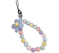 Mobile Phone Strap Beaded Flower Bracelet Creative Hanging Rope Keychain Mobile Phone Lanyard Beaded Flower Anti-Lost Phone Case Lanyard Girl Women's Wrist Strap Phone Charms,Cell Phone Charms,Décor