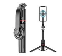 Mobile Phone Tripod, Travel Selfie Stick - Magnetic Camera Tripod with Wireless Selfie | 360 Degree Rotation, Extendable Selfie Stick for Cell Video Recording