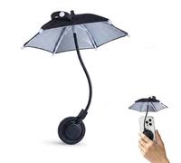 Mobile Phone Umbrella for Sun, UPF 45+ Magnetic Phone Umbrella with Flexible Angle Design for All Models, Summer Beach Pool Tanning Essentials，Black