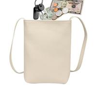 Mobile Phone Wallet - 16x3 5x21cm Leather Sling Purse, Top Grain Cowhide Zipper Pouch For Women | Compact Cross Body Bag For Keys Lipstick Earphones Travel Dating And Shopping White