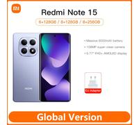 Mobile Phones Xiaomi Redmi Note 15 Global Version MTK Helio G100-Ultra 6.77" AMOLED display 108MP camera 6000mAh Smartphone 8GB 256GB Black
