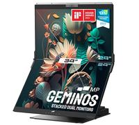 Mobile Pixels Geminos 2" x 24" FHD Stacked Computer Monitor with Dual Vertical All-Inclusive Monitors, 100W USB-C Charging, 1080P Webcam and Speakers, HDMI/USB-A/USB-C, Height