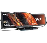 Mobile Pixels Upgraded Trio Max Portable Monitor, The On-The-Go Triple-Screen Laptop Monitor, 14" Full HD IPS Display, USB A/Type-C, Plug and Play, Sleek Design (Two Built-in Sliding displays)