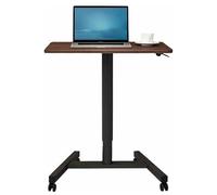 Mobile Podium Stand - Height Adjustable Laptop Cart with Tilting Tabletop, Rolling Lectern with Lockable Casters for Classroom, Church, Home Office