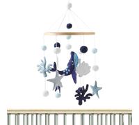 Mobile Pour Berceau Bébé - 19.7 cm Jouet Déveil Avec Baleine, ÉToile De Mer Et Coquillage | Fibre De Bois Tissu Non Tissé | Accessory Décoratif Et ÉDucatif