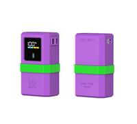 Mobile Power Protective Case for CUKTECH No.10 mini Power Bank Fast Charger Anti-Lost Sim Card Eject Pin Needle Storage Case USB C Cable Organizer (Purple)