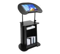 Mobile Presentation Stand with Adjustable Height & Tilt - Rolling Lectern Podium with Anti-Slip Bar&Pen Slot for Office, Classroom, Church, 66 lbs Capacity, 0-90° Angle, Wheels with Brakes, 60 * 37cm