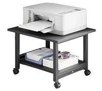 Mobile Printer Stand - 2 Tiers Under Desk Printer Table with Storage Shelf, Compact Cart for Small Spaces, Double Tiers Tray
