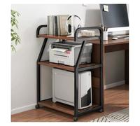 Mobile Printer Stand 3-Tier Rolling Cart for Printer Scanner & Fax - Space-Saving Office Organizer with Wheels for Home & Workplace CPU Tower & File Storage Solution