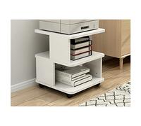 Mobile Printer Stand 3-Tier Wooden Laser Printer Cart Open Storage Shelf Sturdy Office & Home nizer White Printer Rack for Space-Saving Solutions