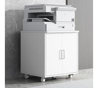 Mobile Printer Stand for Home OfficeRolling Under Desk Printer Cabinet with Shelves 60CM Printer Table for Modern Workspaces (White H60cm/24in)