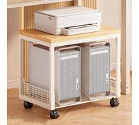Mobile Printer Stand, Printer Shelf, Portable Computer Stand, Suitable For Printers And Computer Towers.(White)