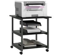 Mobile Printer Stand Storage Cabinet Rolling Office Table with Wheels White