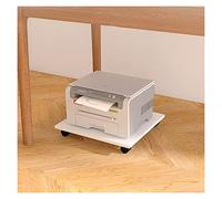 Mobile Printer Stand with 4 Wheels - White Desktop Storage & CPU Holder for Home Office Supports Plant Trays 59 x 44 x 6.6 cm Rolling Printer Cart for Easy nization