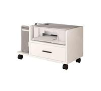 Mobile Printer Stand with Drawer Office nizer Under-Desk Storage Shelf White Printer Support for Home Office Nightstand & Desk Setup - Space-Saving Solution.