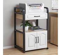 Mobile Printer Stand with Heavy Duty Storage Shelf and File Cabinet for Office, Home and Classroom Organization