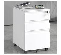 Mobile Printer Stand with Lock - 3-Drawer Rolling File Cabinet for Home Office, Metal Under Desk Storage Organizer for Efficient Workspace