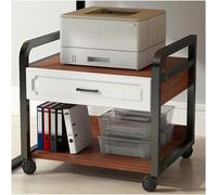Mobile Printer Stand with Lockable Wheels ge rage Space Multi-Function Filing Rack & End Table Ideal for Home & Office Black