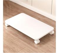 Mobile Printer Stand with Locking Wheels Compact Under Desk Cart for Home Office Easy Assembly Wood Table for Scanner & Fax Machines - White (35x30cm/14x12in)