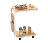 Mobile Printer Stand with Storage - C-shaped Design, 360° Wheels with Brakes for Office and Home Organization