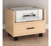Mobile Printer Stand with Storage Drawer & Open Shelves Rolling Printer Cart on Wheels for Home Office Sturdy Table Organizer for Printers & Supplies