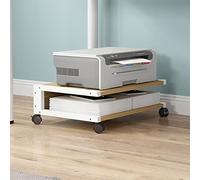 Mobile Printer Stand with Wheels 2-Tier Under-Desk Printer Shelf Large Office Copier Cart Storage Table for Home Office Workstation