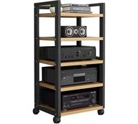 Mobile Printer Stand with Wheels, 5-Tier Media Storage Rack for Audio/Video Equipment, Easy Assembly TV Cabinet