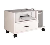 Mobile Printer Stand with Wheels and Drawer, Rolling Under Desk Printer Cart for Scanner and Fax, Adjustable Fit